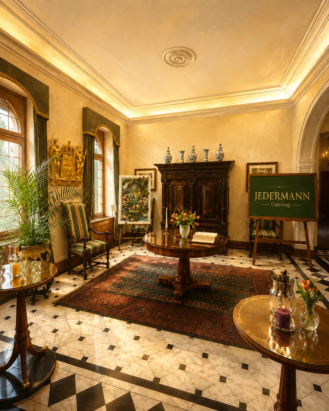 Catering im Restaurant JEDERMANN Moers — festlich eingedeckt